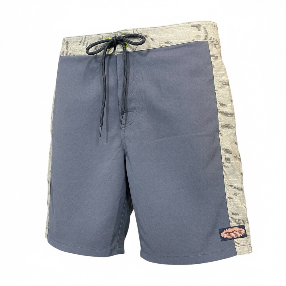 VINEYARD VINES Men’s Blue Gray Board Shorts Bathing Suit w/ Zipper 9” length M